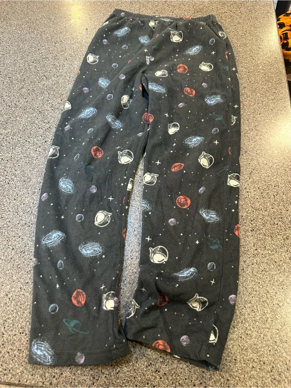 wonder nation Black Space Print Pajama Bottoms with Multicolor Planets